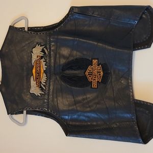 Men's harley davidson leather vest
